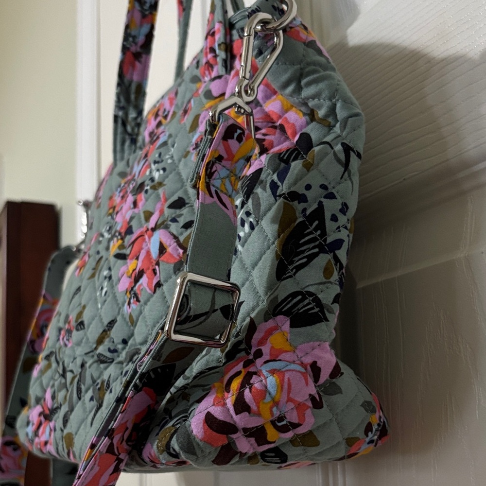 Vera Bradley multi strap satchel in Rosy Outlook. 15”w x 10”h x 4”d - Picture 5 of 10